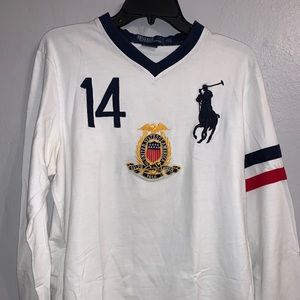 Polo Ralph Lauren white long sleeve patch size L
